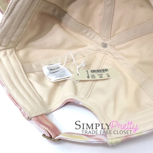 Madewell Pink Tie Dye Print Canvas Baseball Cap Hat - Picture 6 of 6